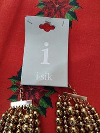 collana perle color oro multifili