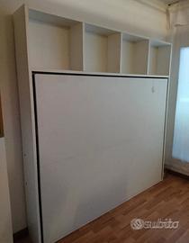 Letto matrimoniale salva-spazio trasformabile 
