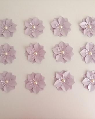 Fiori di carta 3D perlati – Set da 12 pezzi