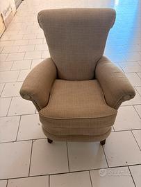 Poltrona Classica vintage in tessuto Beige