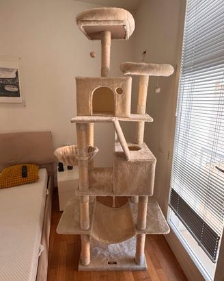 Tiragraffi albero per gatti XXL con cuccette