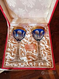 Bicchieri Moser in cristallo e oro 18 pezzi