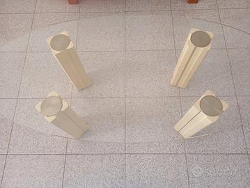 Tavolino da salotto in cristallo e legno 