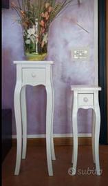 Tavolini laccati bianco stile barocco moderno