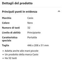 Pianola Casio scuola media
