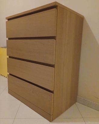Cassettiera Malm 4 cassetti Rovere
