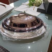 piatto da portata vetro argento silver.