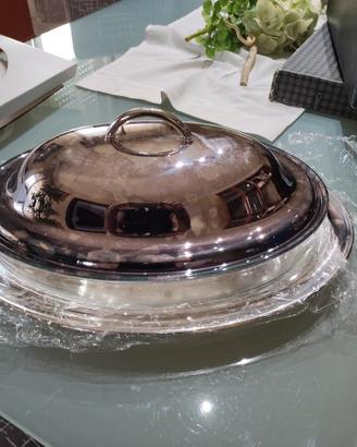 piatto da portata vetro argento silver.
