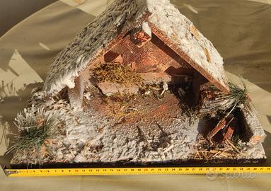 Capanna per Presepe Vintage Anni '60/'70 in Legno 
