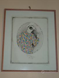 Arlecchino litografia Giorgio Milani 1993