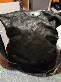 Secchiello Montorfano vera pelle nero 