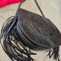 borsa Braccialini bandolera pelle con frange 