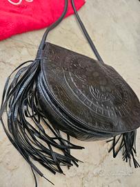 borsa Braccialini bandolera pelle con frange 