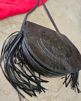 borsa Braccialini bandolera pelle con frange 