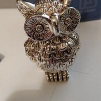 Bomboniera gufo resina argentata