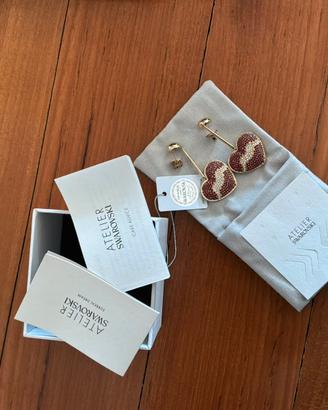 Atelier Swarovski crystal surreal heart earrings