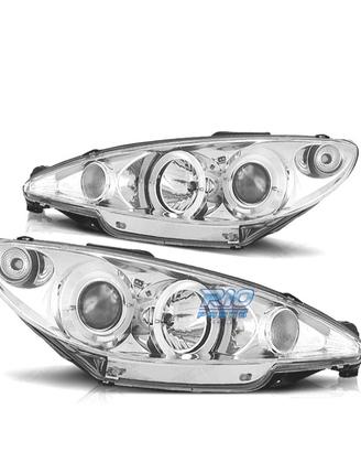 FARI PEUGEOT 206 98-08 ANGEL EYES FONDO CROMATO