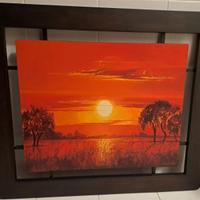 Quadro etnico Africa fiume tramonto