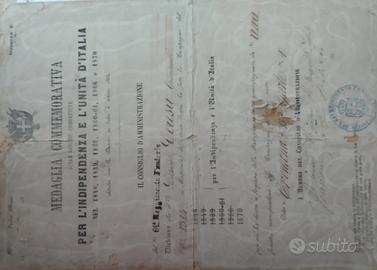 diploma brevetto medaglia 