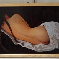 mio dipinto ad olio su tela applicata su tavola 60