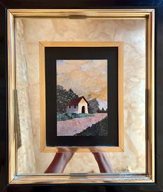 Paesaggio toscano commesso fiorentino