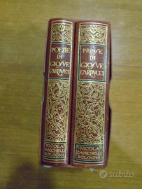 Cofanetto 2 vol. Prose e Poesie Carducci 1924