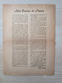 Foglio volante  intitolato “Alle Donne di Fiume”, 