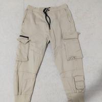 pantalone cargo beige bershka