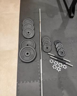 Bilanciere + manubri e pesi da palestra 52 kg