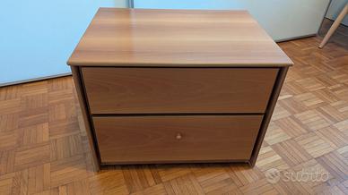 Coppia comodini noce Jesse con vassoio apribile