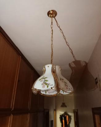 Coppia di lampadari in vetro