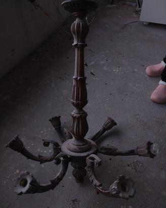 lampadario in legno 