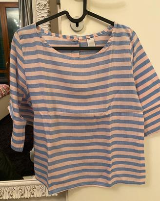 Camicia donna, lino, maniche 3/4
