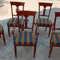 6 sedie in noce