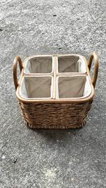 Cesta vimini porta bottiglie