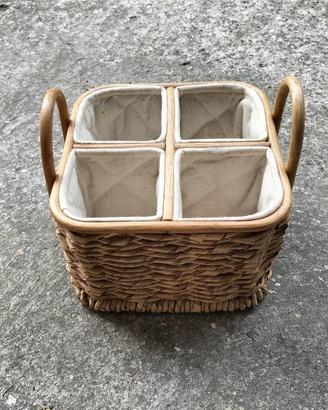 Cesta vimini porta bottiglie