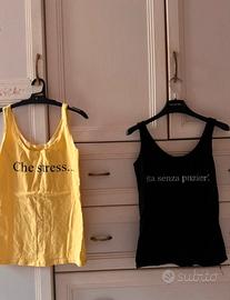 Set n.2 canottiere con scritta divertente