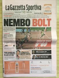 Gazzetta dello sport Anastatica Bolt Pechino 2008