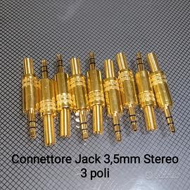 Lotto 9 Connettori Jack 3,5 mm Stereo 