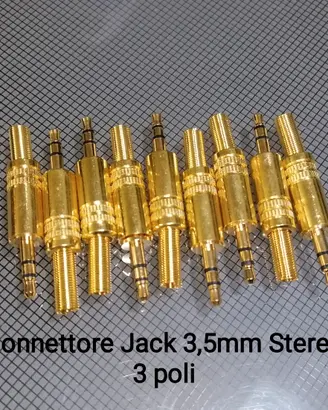 Lotto 9 Connettori Jack 3,5 mm Stereo 