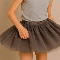 Gonna grigia tulle doppio velo 9/10 anni