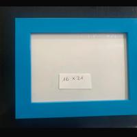 Cornice legno azzurra decoupage Natale feste