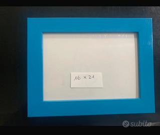 Cornice legno azzurra decoupage Natale feste