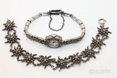 Coppia gioielli Bracciale e Orologio argento