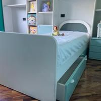 Cameretta bimbi con armadio+parete+letto+scrivania
