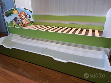 letto singolo bambini 180x80 + materasso + sponda