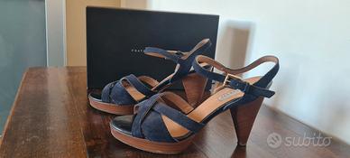 Sandalo alto Fratelli Rossetti camoscio blu navy