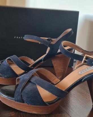 Sandalo alto Fratelli Rossetti camoscio blu navy
