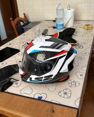 Casco LS2 giacca in pelle guanti