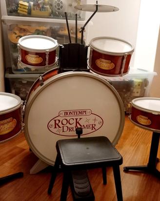 batteria rock drummer bontempi per bambino 4/7anni